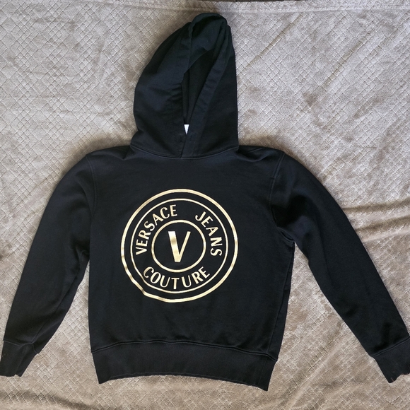 Versace Jeans Couture Black Hoodie with Gold Logo 100% Authentic - Picture 15 of 15